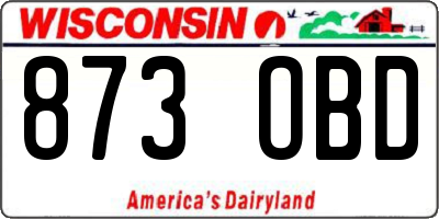 WI license plate 873OBD