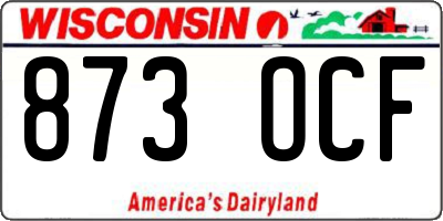 WI license plate 873OCF