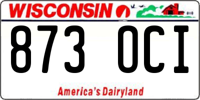 WI license plate 873OCI
