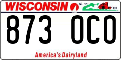 WI license plate 873OCO