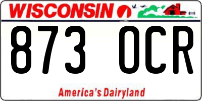 WI license plate 873OCR