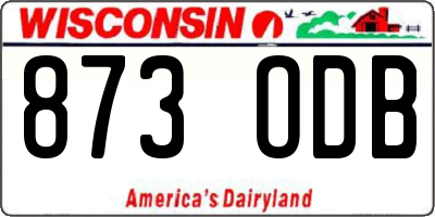 WI license plate 873ODB