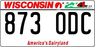 WI license plate 873ODC