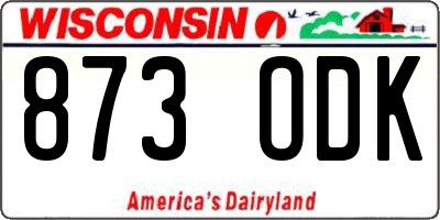 WI license plate 873ODK