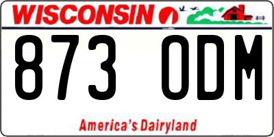 WI license plate 873ODM