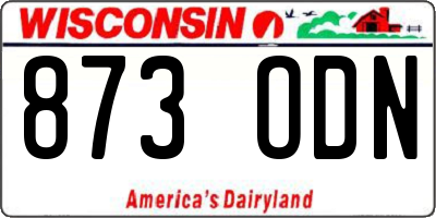 WI license plate 873ODN