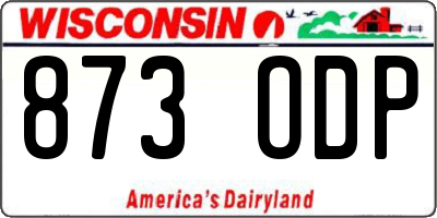 WI license plate 873ODP