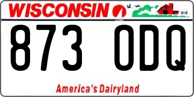 WI license plate 873ODQ