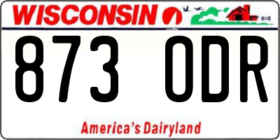 WI license plate 873ODR
