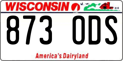 WI license plate 873ODS