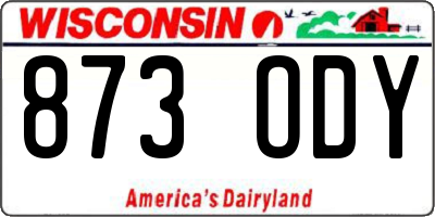 WI license plate 873ODY