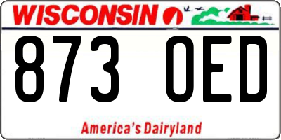 WI license plate 873OED