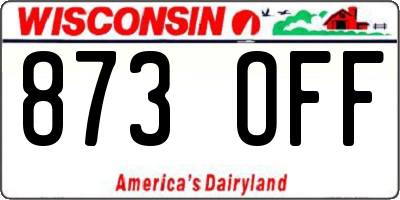 WI license plate 873OFF
