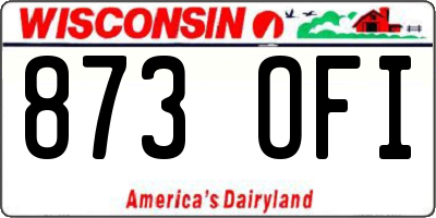 WI license plate 873OFI