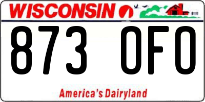 WI license plate 873OFO