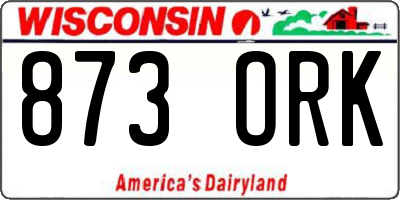 WI license plate 873ORK