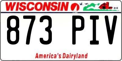 WI license plate 873PIV