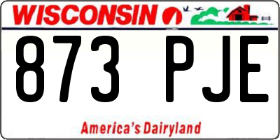 WI license plate 873PJE