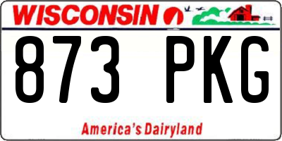 WI license plate 873PKG