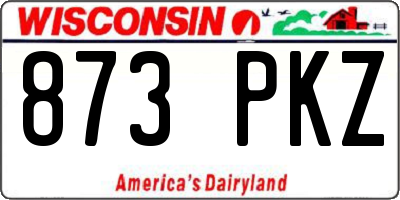 WI license plate 873PKZ