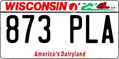 WI license plate 873PLA