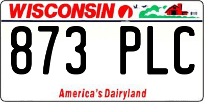 WI license plate 873PLC