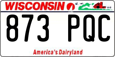 WI license plate 873PQC