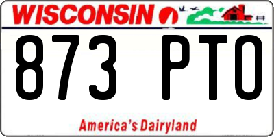 WI license plate 873PTO