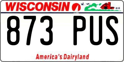 WI license plate 873PUS
