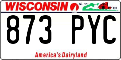WI license plate 873PYC