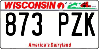 WI license plate 873PZK