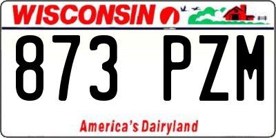 WI license plate 873PZM