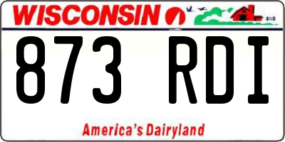 WI license plate 873RDI