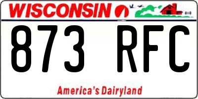 WI license plate 873RFC