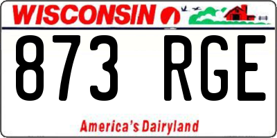 WI license plate 873RGE