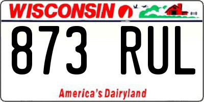 WI license plate 873RUL