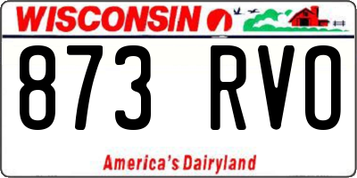 WI license plate 873RVO