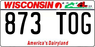 WI license plate 873TOG
