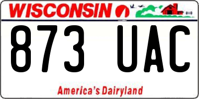 WI license plate 873UAC