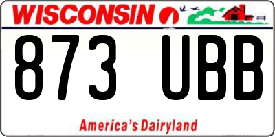 WI license plate 873UBB