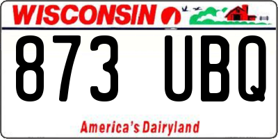 WI license plate 873UBQ