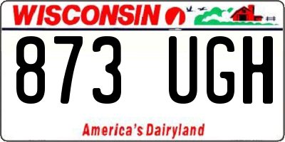 WI license plate 873UGH