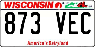 WI license plate 873VEC