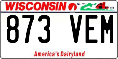 WI license plate 873VEM