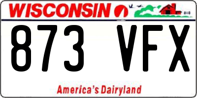 WI license plate 873VFX