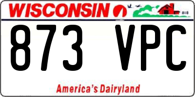 WI license plate 873VPC