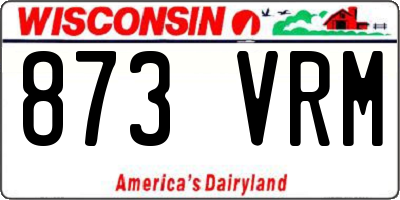 WI license plate 873VRM