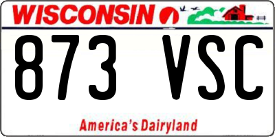 WI license plate 873VSC