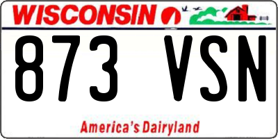 WI license plate 873VSN