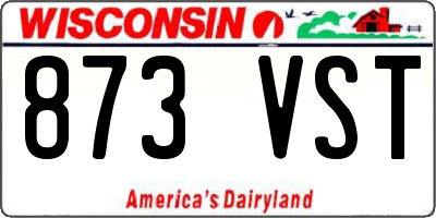 WI license plate 873VST